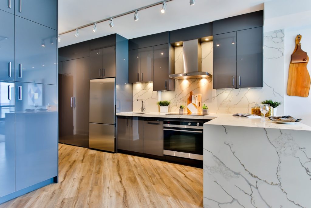 A display home shows standard and upgraded options.